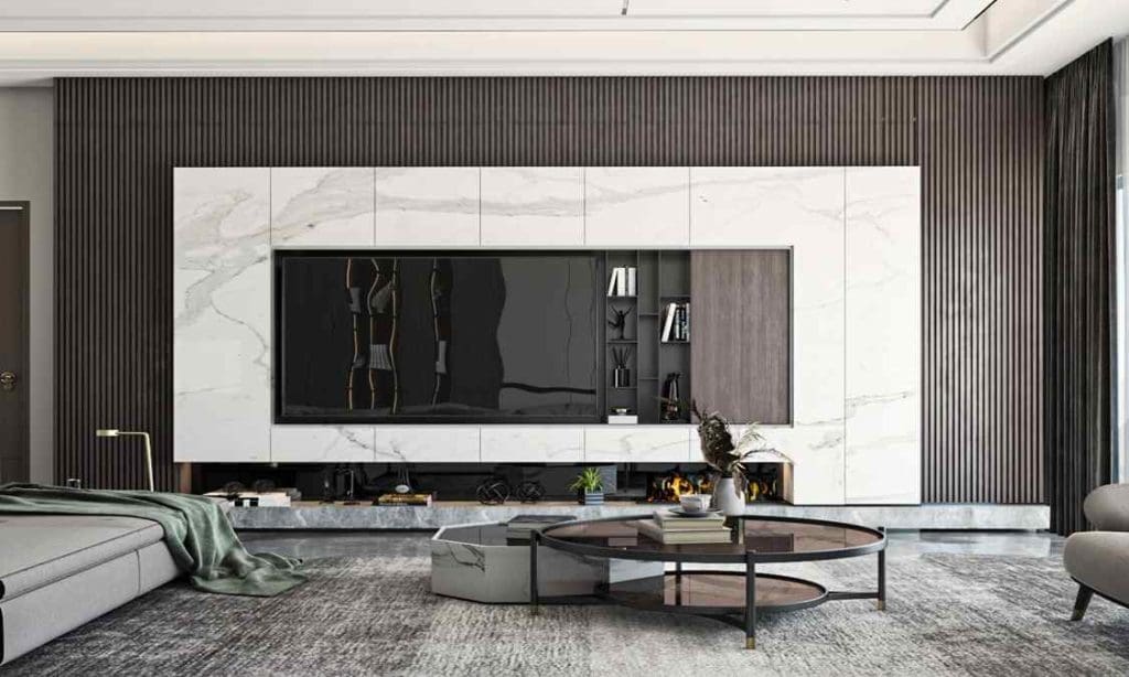 أجمل تصاميم ديكورات تلفزيون خشب لأجواء دافئة وعصرية