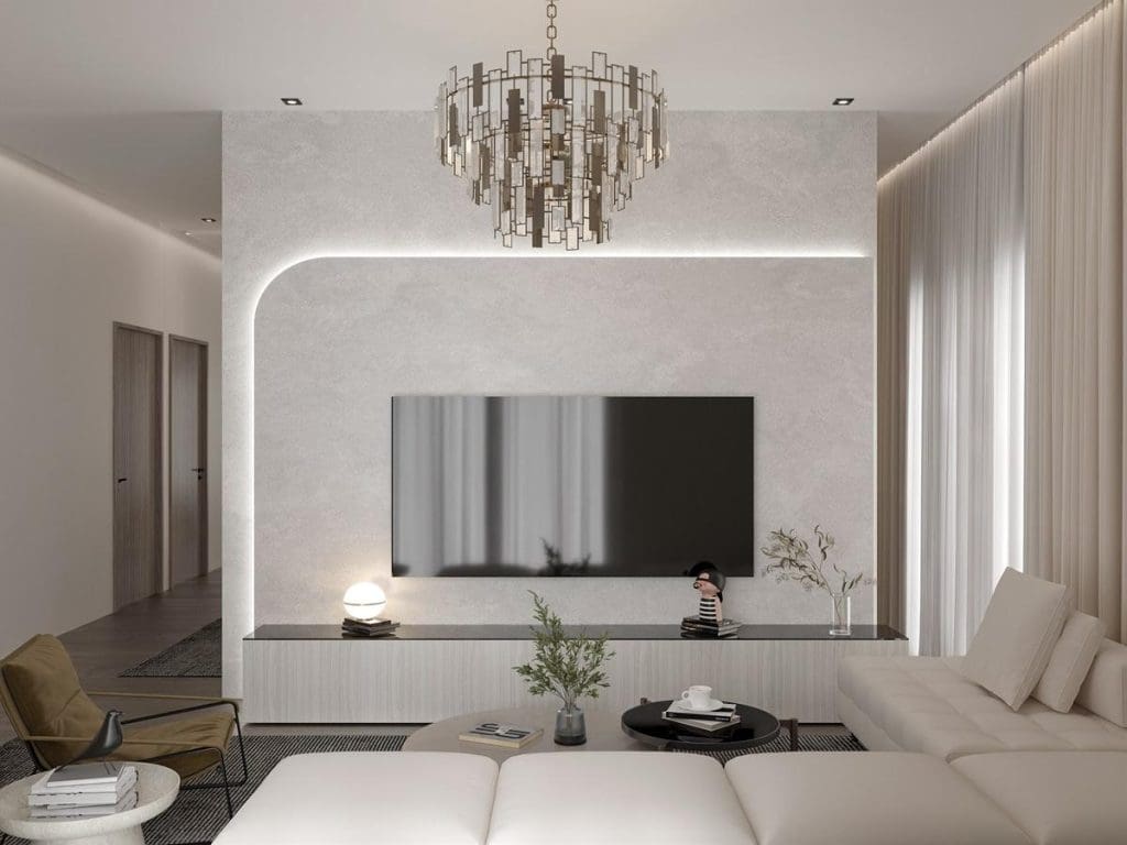 جبس بورد أسقف وديكورات جبس للتلفزيون - جبس شاشه بسيط