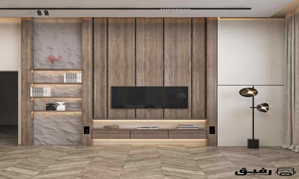أجمل تصاميم ديكورات تلفزيون خشب لأجواء دافئة وعصرية