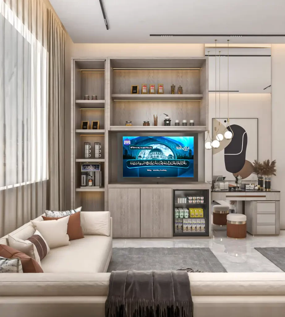 ديكور جبس بسيط: أفكار مبتكرة لتصميم داخلي أنيق وسهل التنفيذ - مكتبات جبس بورد بسيطة: أناقة ووظيفية في تصميم داخلي حديث 