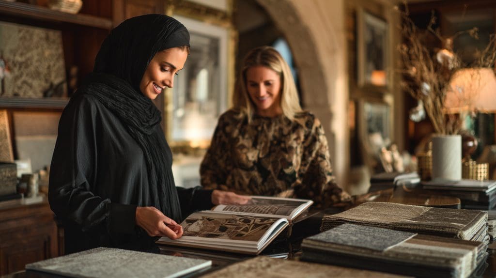 عينات ورق جدران بأنواع مختلفة في أبوظبي